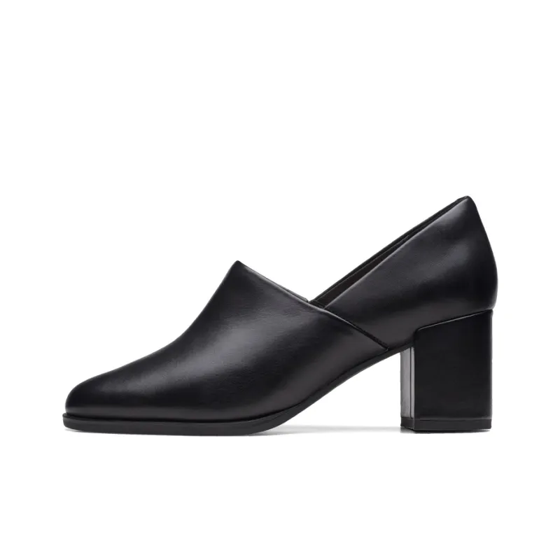 Clarks Frewa Series Chunky Heel High Heels Women's Black-0