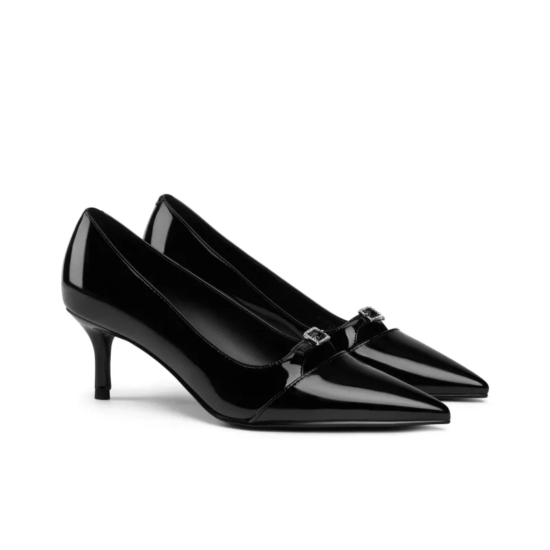CHARLES&KEITH Slim Heel High Heels Unlined Shoes 6.3cm Women's Black-1