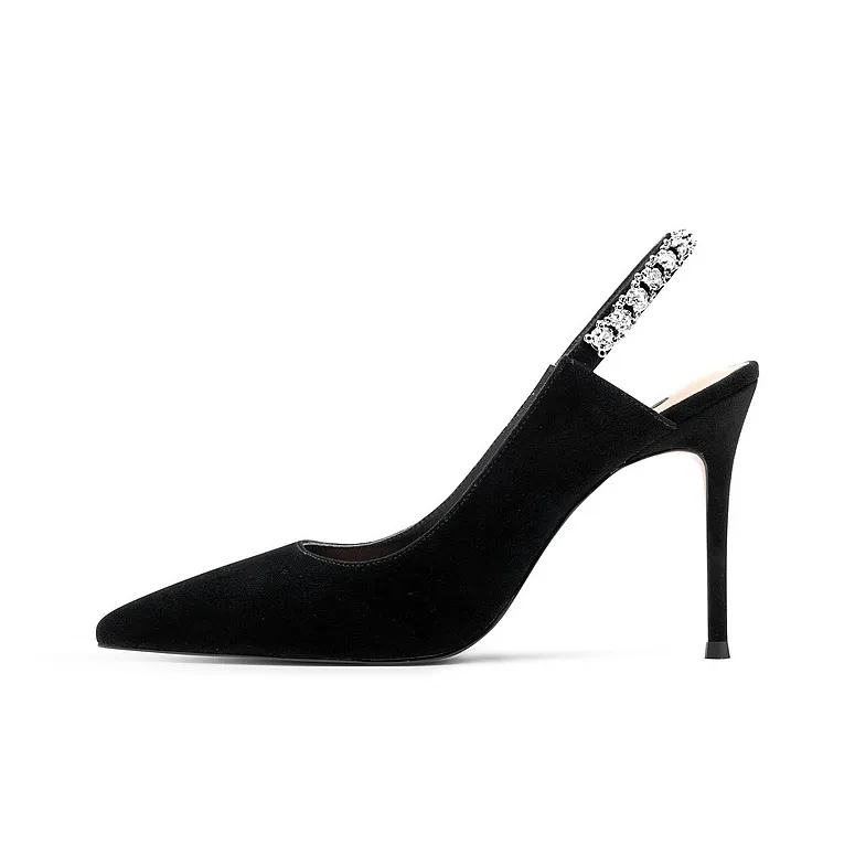 JOOC Slim Heel High Heels 7cm Women's Black-0