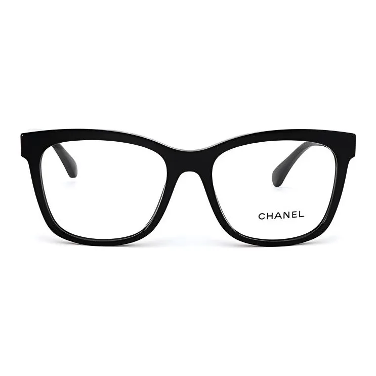 CHANEL Plate Frame Square Eyeglass Frames Women's Black-1