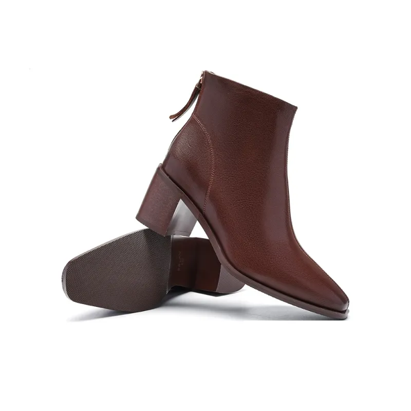 EBLAN Ankle Boots Women's Brown-3