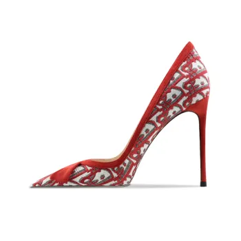 Ganxiaojie Slim Heel High Heels Women's Red