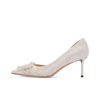 ROSESTUDIOBYGUOPEI x 73Hours Premium Wedding Shoes Collection, Slow Motion Slim Heel High Heels 6.5cm Women's Ecru