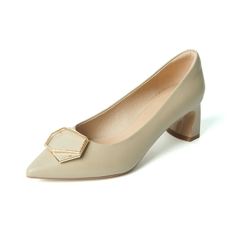 PT'SON Chunky Heel High Heels 5.5cm Women's-9