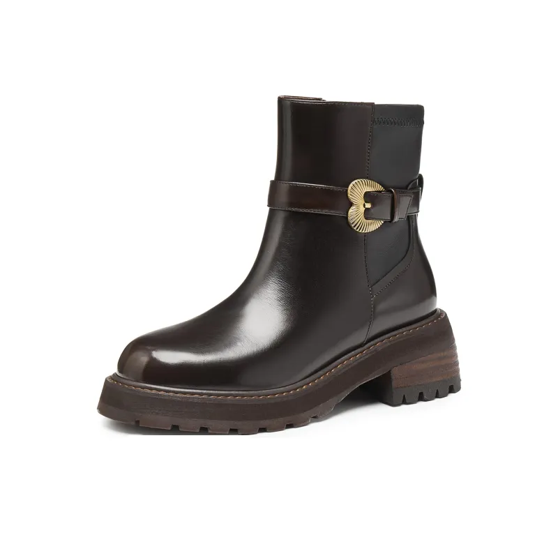 Joypeace Ankle Boots Women's Burgundy/Black-1