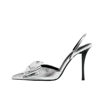 ZARA Slim Heel High Heels 10cm Women's Silver