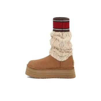 UGG Classic Sweater Letter Boot Chestnut Women's