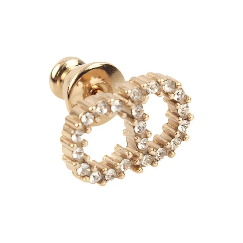 DIOR Metal Stud Earrings Women's-5