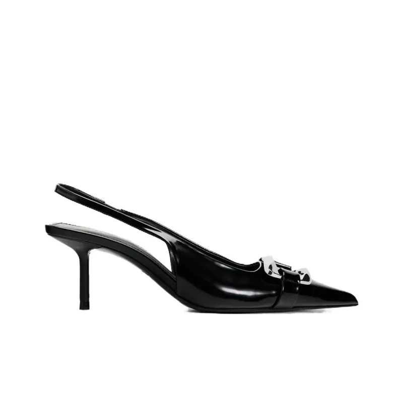 ZARA Slim Heel High Heels 9cm Women's Black-1