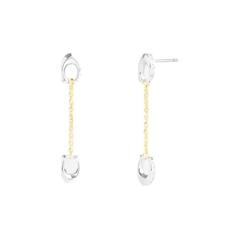 COACH Copper Earrings Unisex Gold/Silver