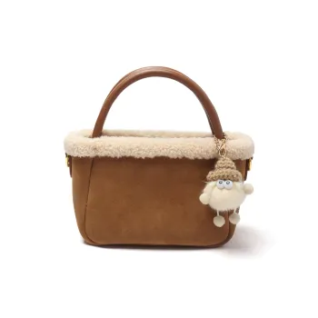 MZ HOUGE Suede Velvet Shoulder Bag Crossbody Bag Handbag Women's Brown