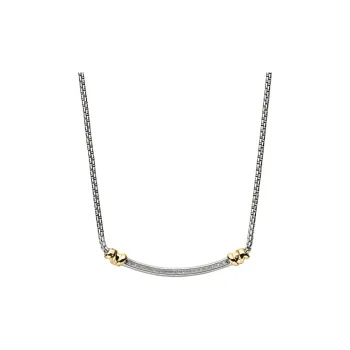 David Yurman Sterling Silver Petite Helena Wrap Station Diamond Necklace 29mm