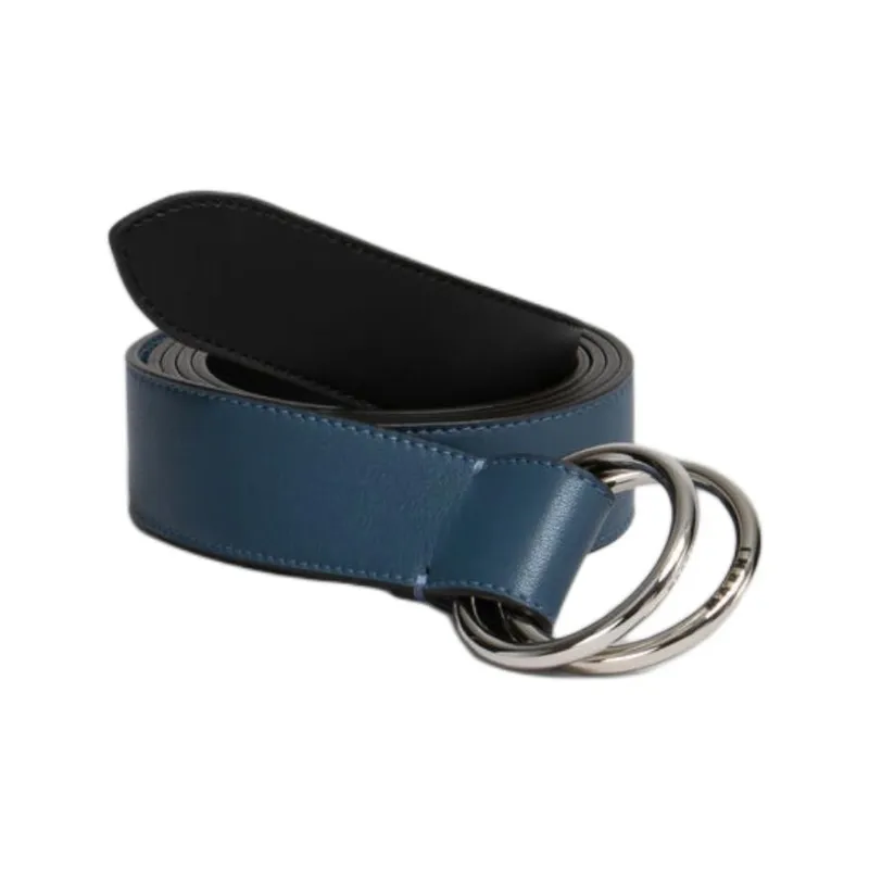 MARNI Calfskin Brass Leather Belts Men's Blue --1