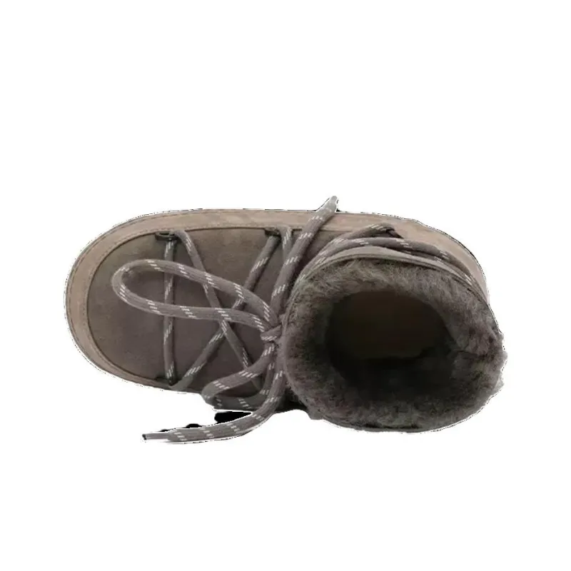 K.D.KENAZ Crew Snow Boots Women's Dark Gray-4