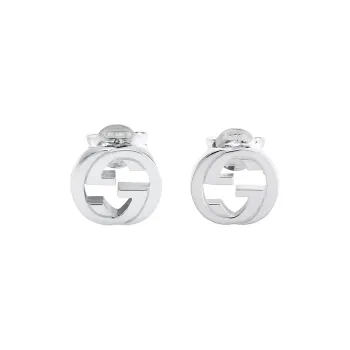 GUCCI 925 Sterling Silver Stud Earrings Women's Silver
