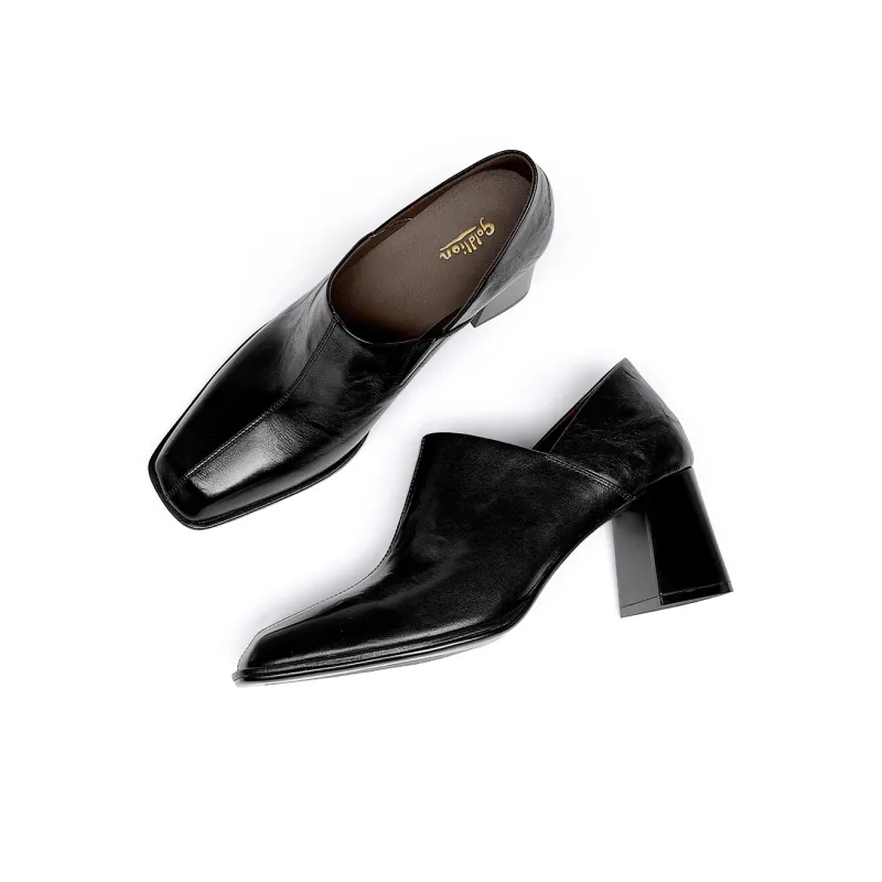 GOLDLION Chunky Heel High Heels 6.5cm Women's Black-3
