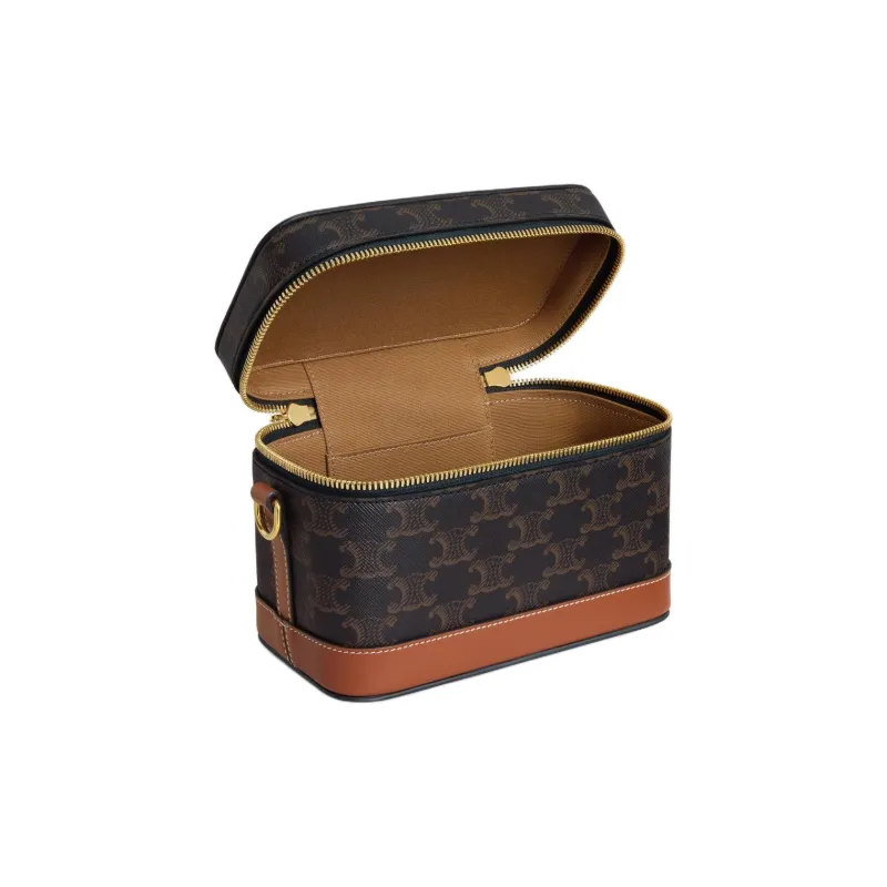 CELINE Triomphe Triomphe Canvas Box Bag Shoulder Bag Crossbody Bag Handbag Women's Brown-3
