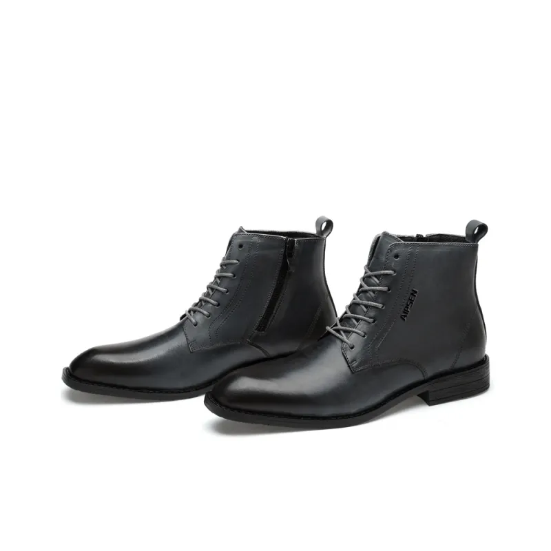 AIPSEN Short Martin Boot Men's Gray-3