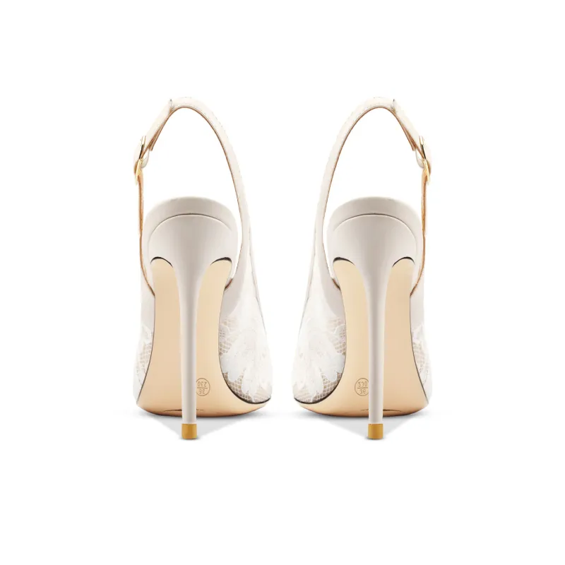 Suyymakk Slim Heel High Heels Women's White-4
