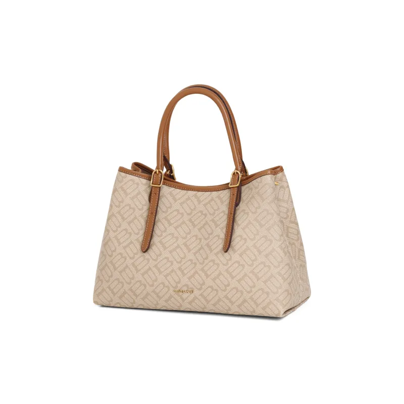 BELLE Artificial Leather Tote Bag, Shopping Bag, Handbag Tubas Women's Apricot/Coffee-1