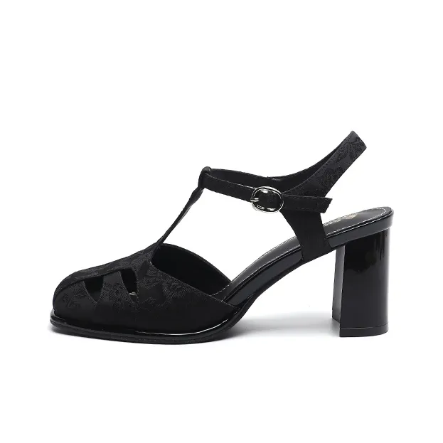 FIRS Chunky Heel High Heels 6.5cm Women's-0