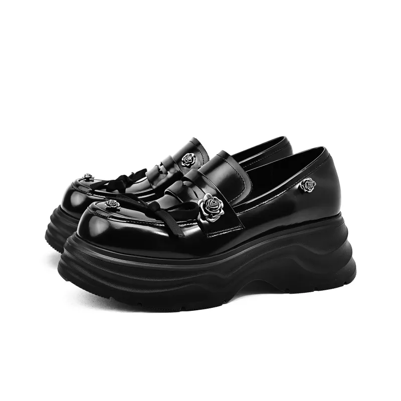 KMD Chunky Heel High Heels 6.5CM Women's Black-1