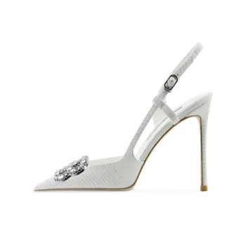 Ganxiaojie Slim Heel High Heels Women's Starlight White