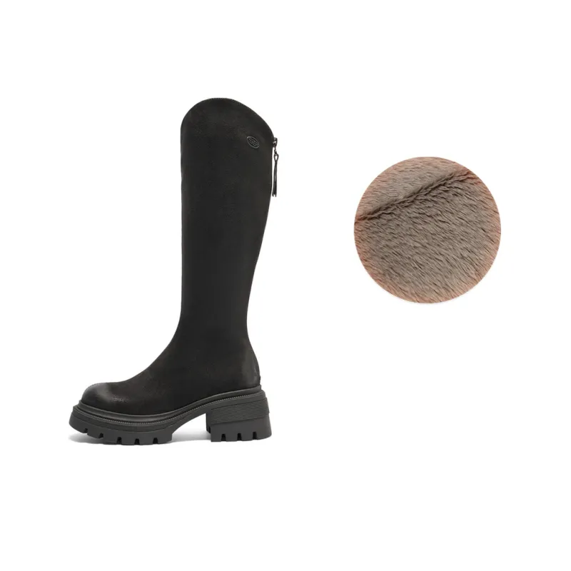BELLE Knee-high Boots 5.5CM Women's Black Brown-10