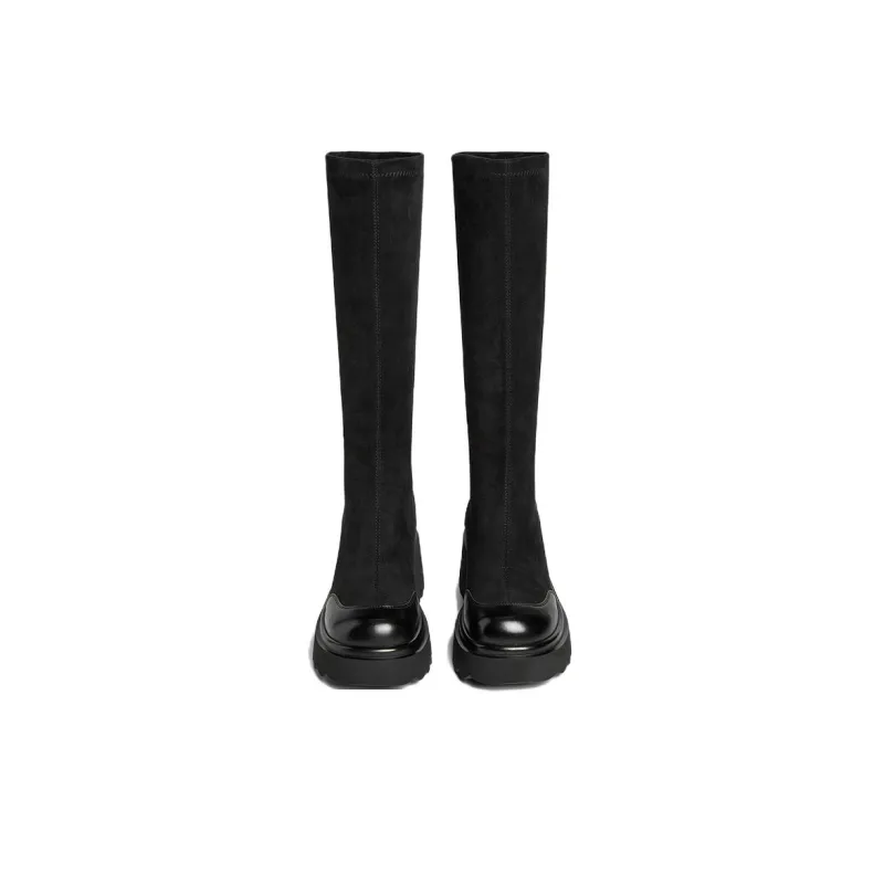 BASTO Knee high Boots Women's Khaki-2