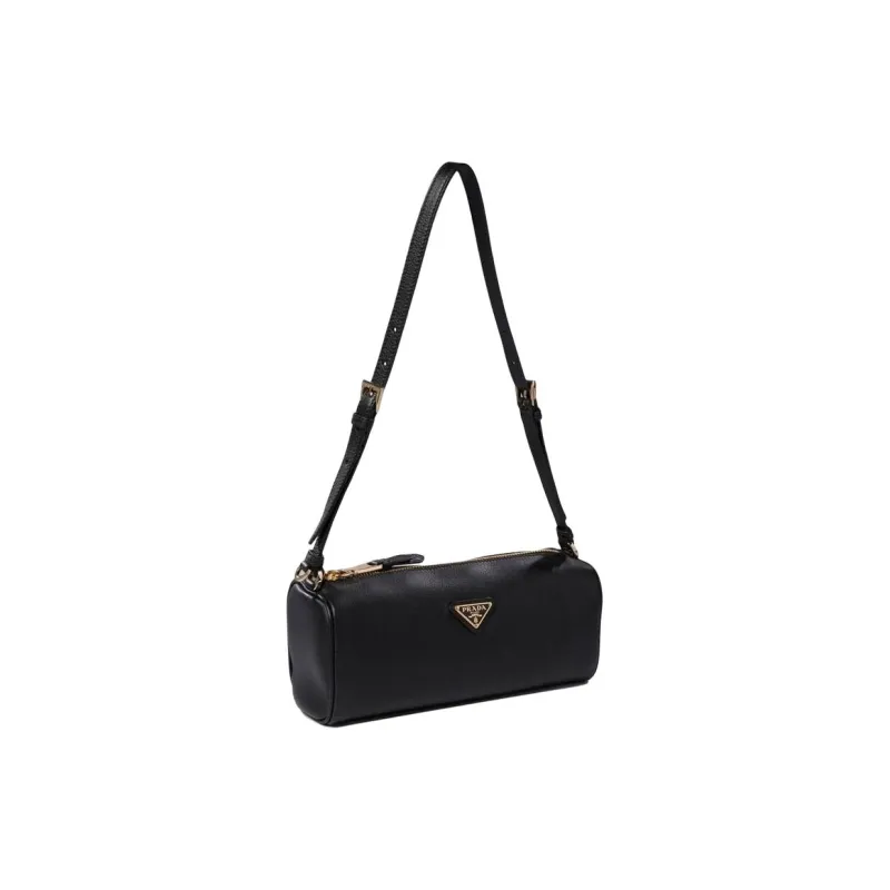 PRADA Calfskin Shoulder Bag Women's Black-1
