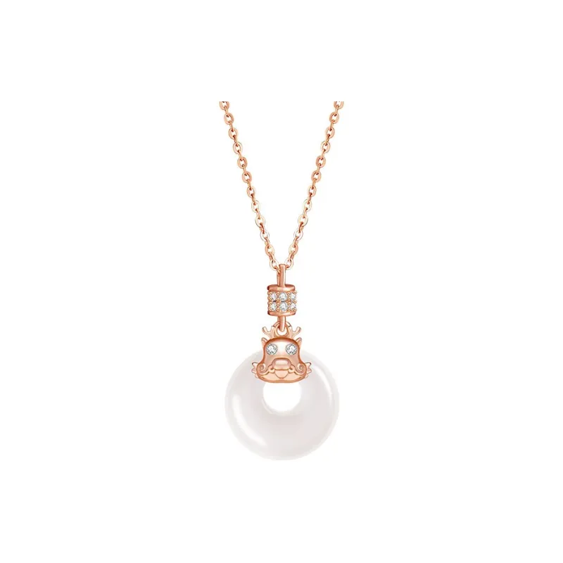 Strange Snow Chalcedony Necklaces Unisex-8