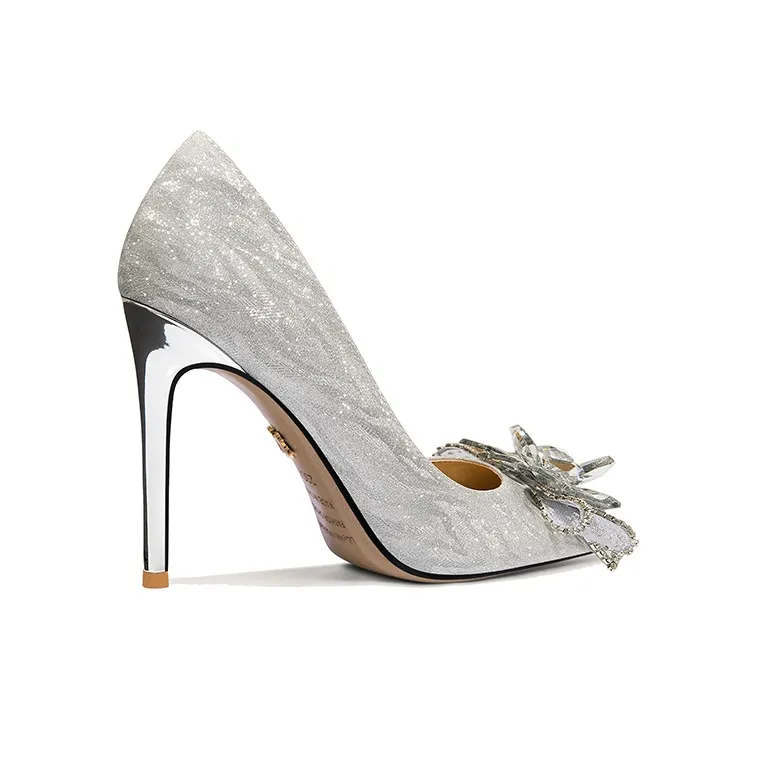 Lily Wei Romantic Galaxy Slim Heel High Heels 10cm Women's Silver-1