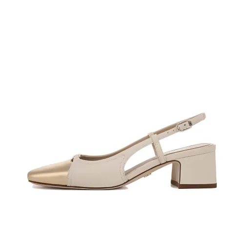 SAM EDELMAN TARRA 2 Block Heel High Heels 5cm Women's White Gold