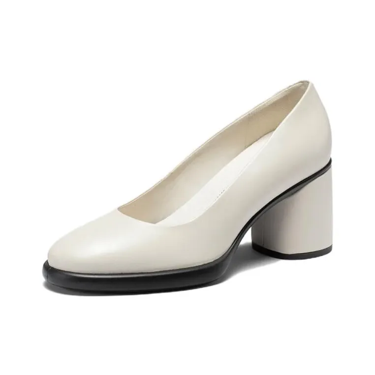 Ecco Block Heel High Heels 7cm Women's Lime Gray-1