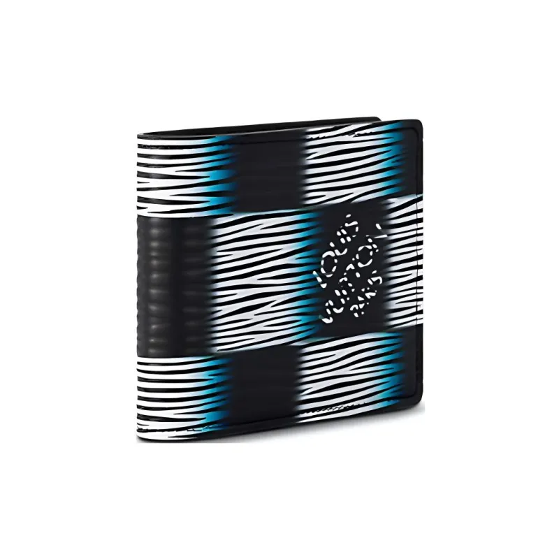 LOUIS VUITTON Slender Leather Wallet Men's Deep Blue & White-1