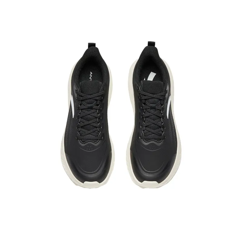 Anta Running Collection Non-slip Wear-resistant Shock Absorption Low-Top Casual Running Shoes Men's Black White-4