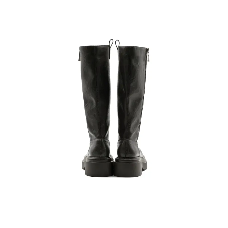 Little Sue Unique Design Trendy Fashion British Style Shiny Chelsea Long Boots Knee-high Boots Women's-3