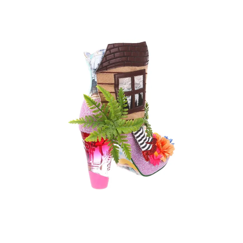 IRREGULAR CHOICE Don't Burst My Bubble Ankle Boots 9.6cm Women's Pink-3