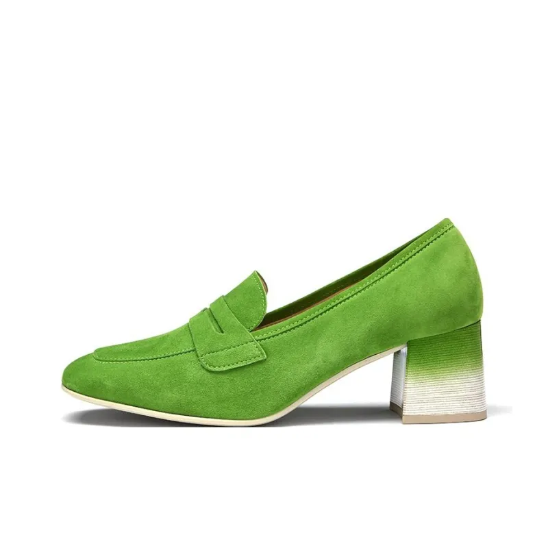 Gabor Chunky Heel High Heels 5.5cm Women's Green-0