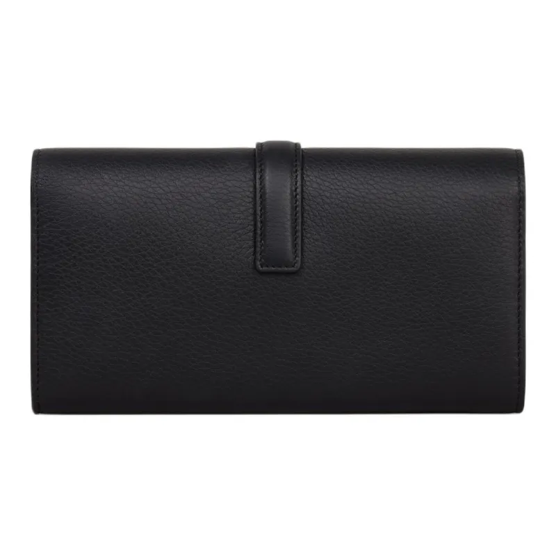 CELINE Soft Calfskin Wallet Large Size Women's Black-2