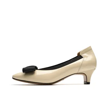 EBLAN Chunky Heel High Heels Women's Beige