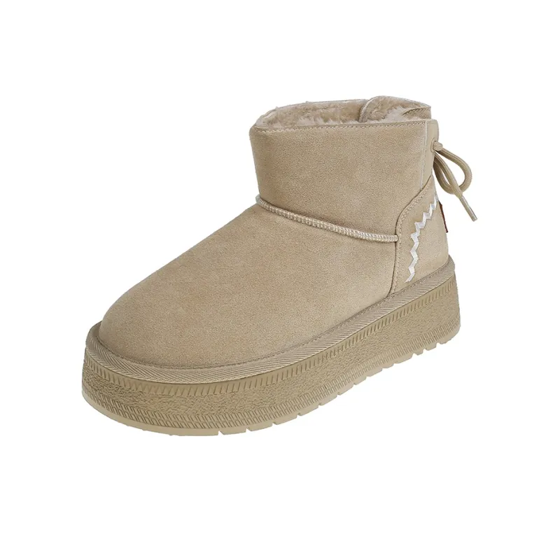 ANNAI Warm Wear Resistant Height Increasing Coverage Short Snow Boots Women's-1