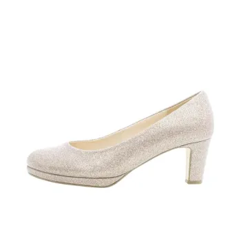 Gabor Fashion Chunky Heel High Heels 6cm Women's Silver Pink