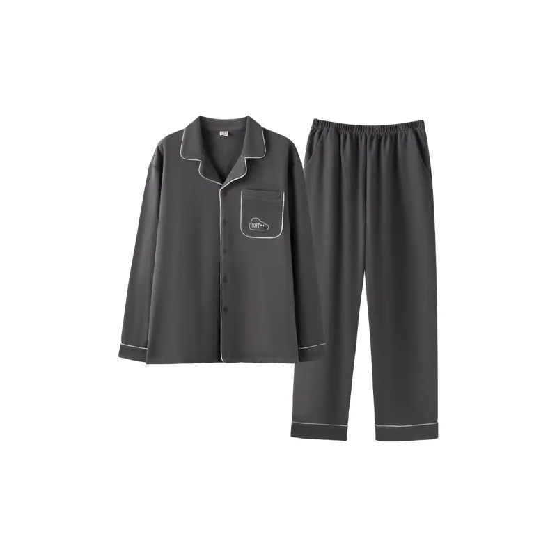 XIAFENYAN Pajama Set Men's Gray-0