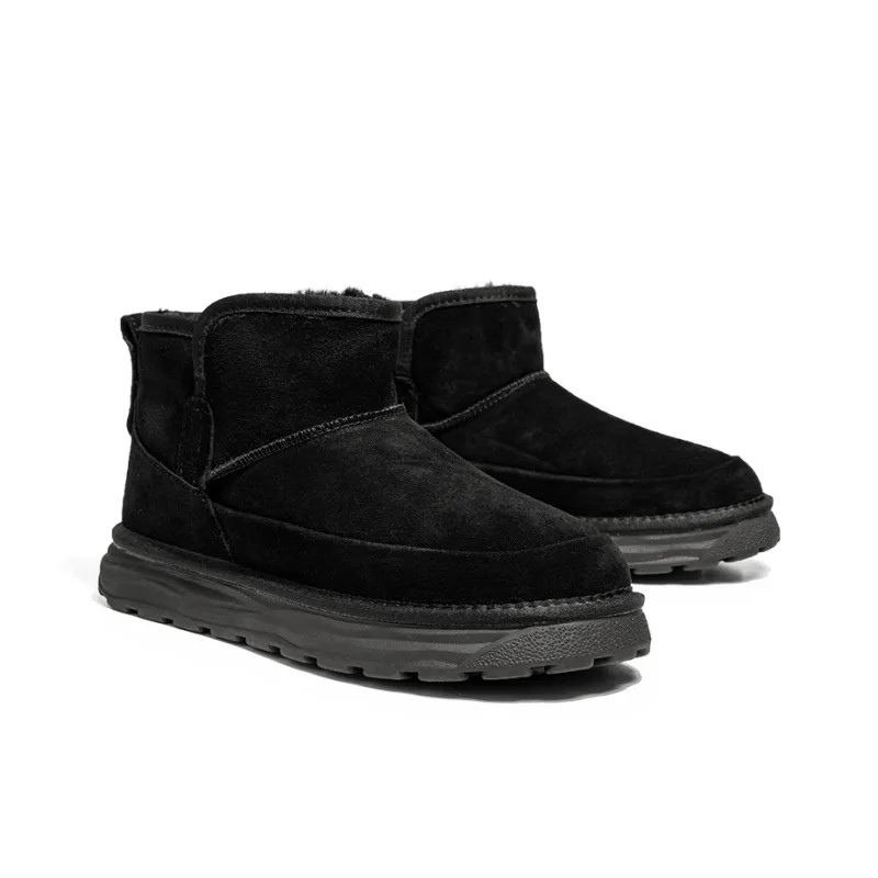 WEISHIBANGWEI Snow Boots Men Chestnut Brown/Black-10