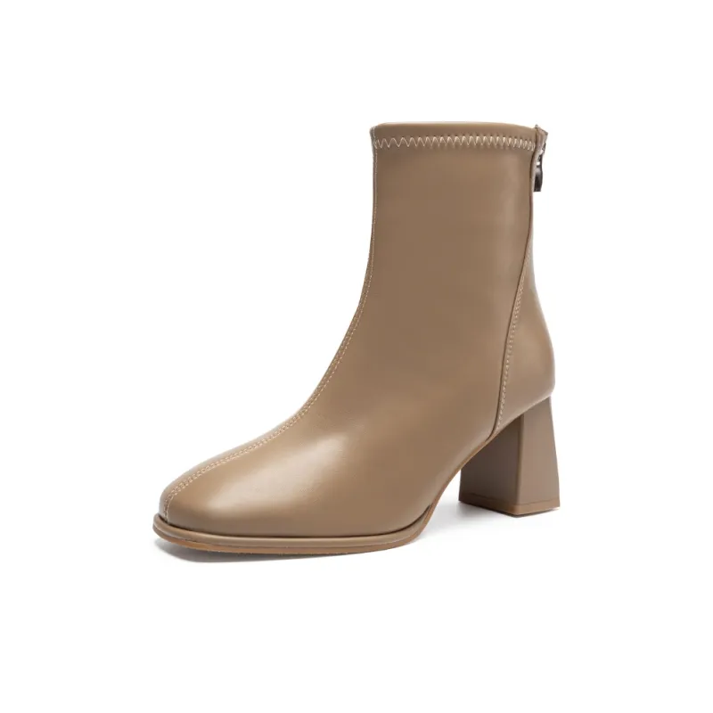 ZHR Ankle Boots Women's Black/Milk Tea/Beige-9