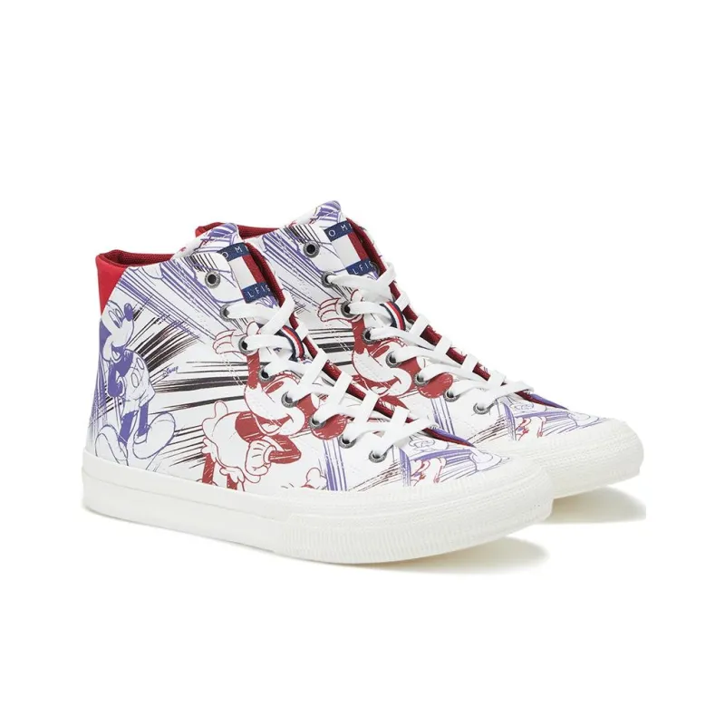 Tommy Hilfiger Hand-Drawn Graffiti High-Top Stylish Skateboarding Shoes Men's Multicolor-3