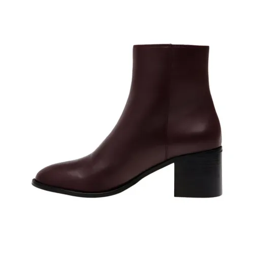 STEVE MADDEN Round Tip Chunky Heel 6cm Women's Burgundy