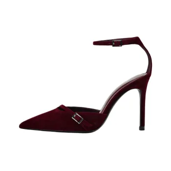 ZARA Slim Heel High Heels 10cm Women's Burgundy
