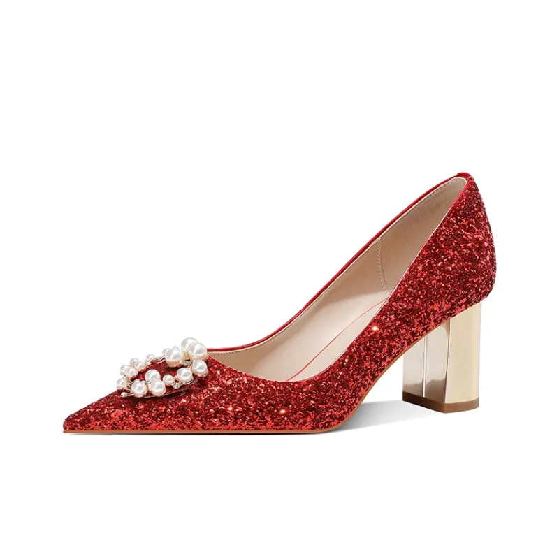 MEIAI Chunky Heel High Heels 6.5cm Women's-12